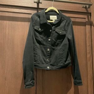 Anthropologie black jean jacket - XL